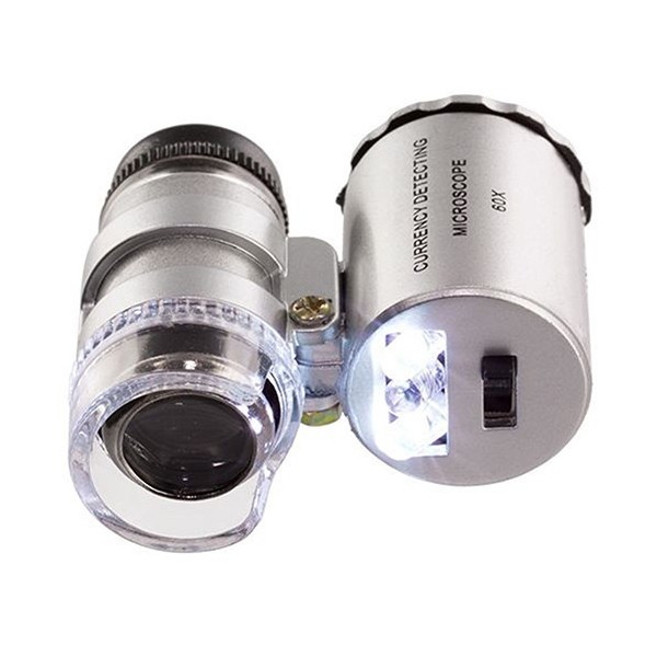 Mini mikroskop 60x s LED a UV podsvietením